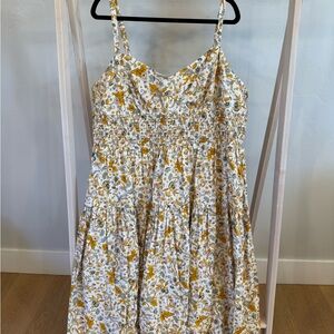 J. Crew Yellow and White Floral Dress